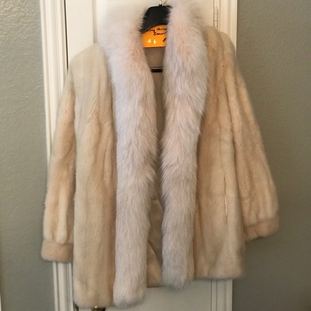 White fur coat